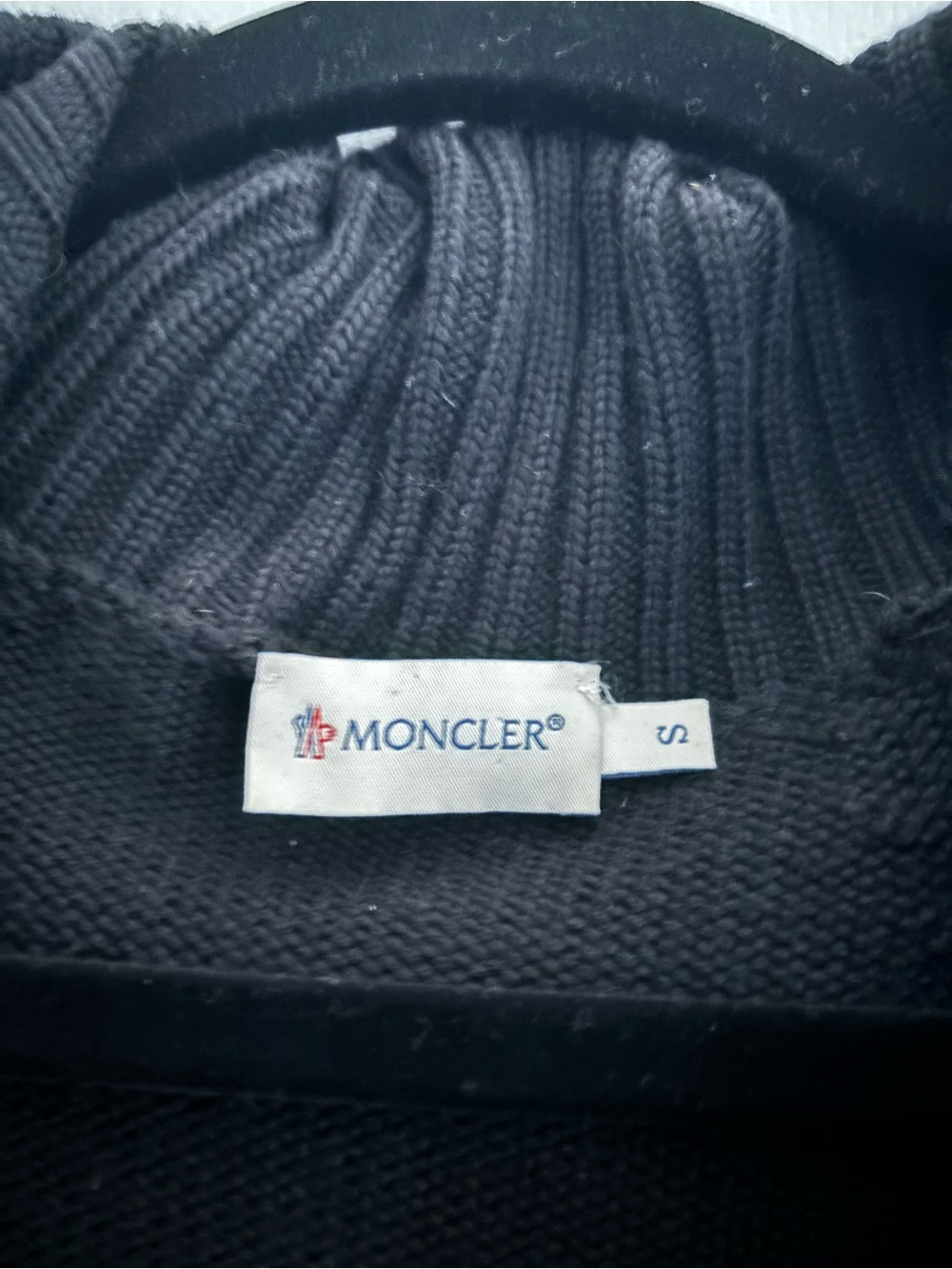 Moncler Black Zip-Front Teddy Jacket with Faux Fur Trim - Picture 3 of 3